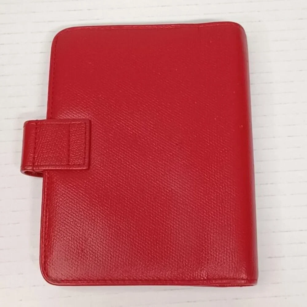 Chanel Caviar leather Ring Agenda Red Wallet Card 185-092025 - Picture 3 of 15